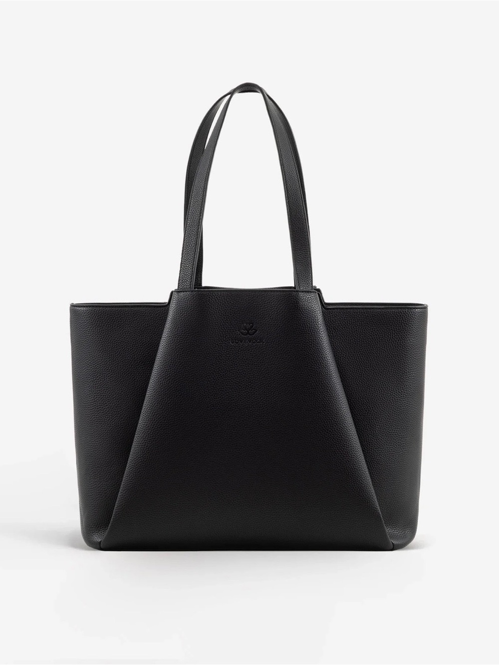 Leather Laptop Tote Bag – Black